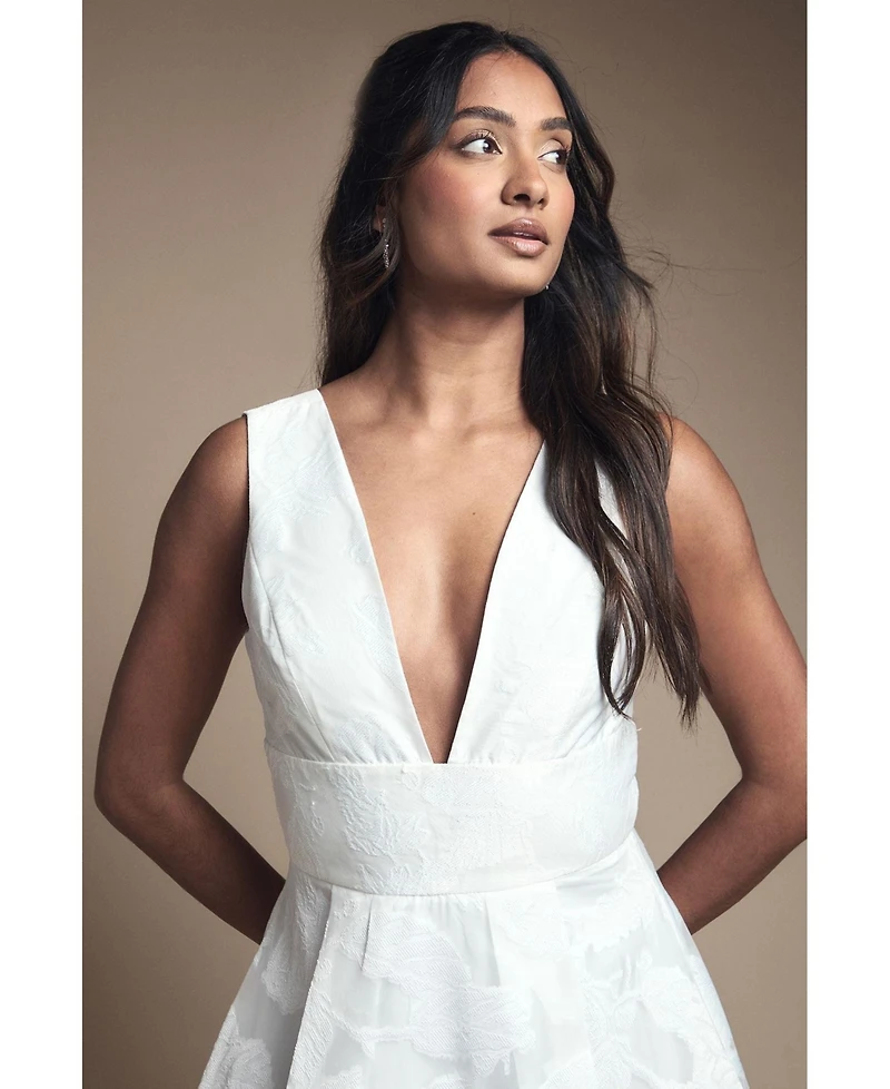 Coast Women's Plunge V-Neck Jacquard Midi Dress