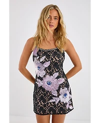 Nasty Gal Women's Lace Embellished Mini Dress