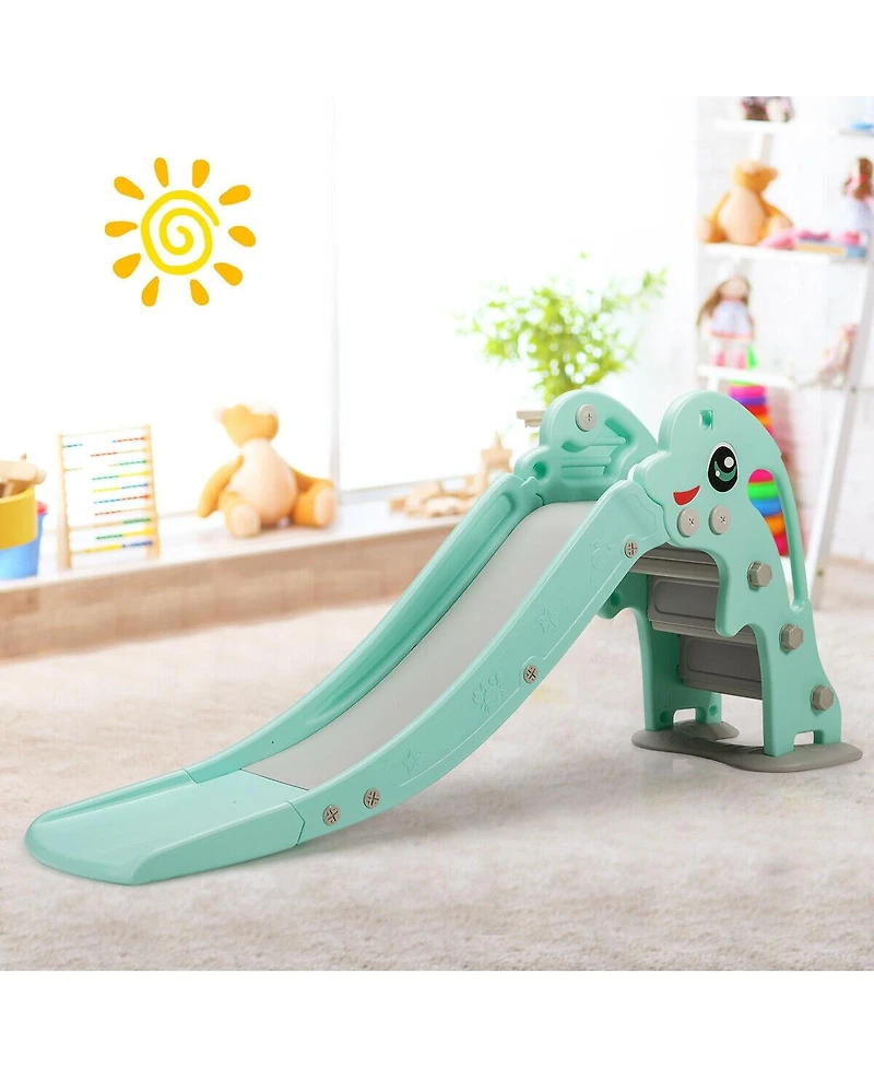 Mecale 3-in-1 Kids Climber and Slide Playset with Basketball Hoop & Ball