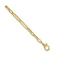 Curata Jewelry Solid 18k Yellow Gold Italian 8 Inch 5.9mm Sizes Paperclip Links Bracelet