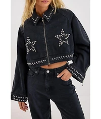 Nasty Gal Women's Studded Denim Jacket