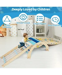 Mecale 8-in-1 Foldable Triangle Baby Climbing Toys, Astronaut/Unicorn Theme