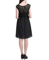kimi + kai Maternity Adell Lace Trim Skater Dress