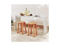 Slickblue Set of 2 Outdoor 18-Inch Wood Bar Stools with Footrest