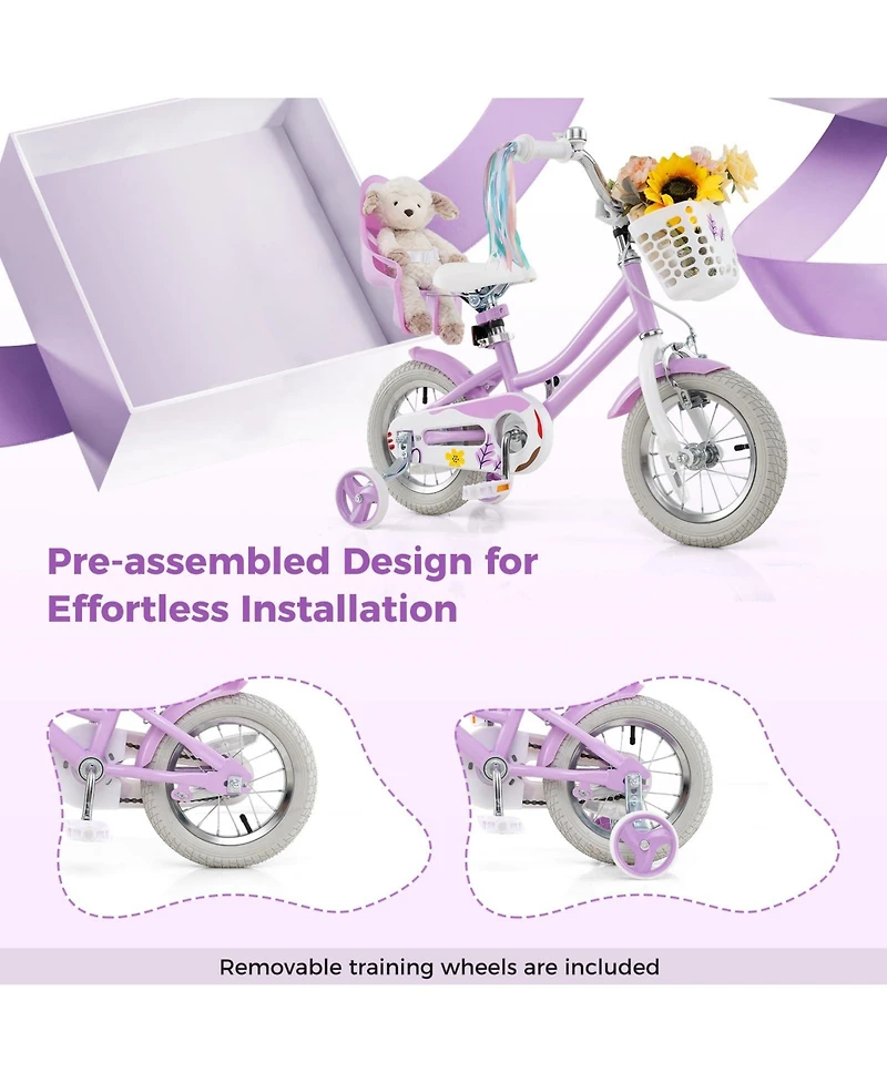 Mecale Girls' Bike with Doll Seat and Streamers