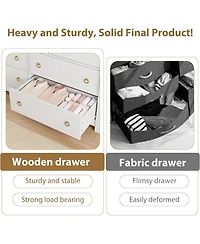 gaomon 7 Dresser for Bedroom, 54 in Wide Drawer Dresser with Storage Freestanding, Wooden Closet Storage Chest for Living Room, Bedroom, Entryway