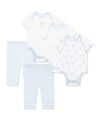 Little Me Baby Boys' Puppies Bodysuit and Pants, 5-Piece Set
