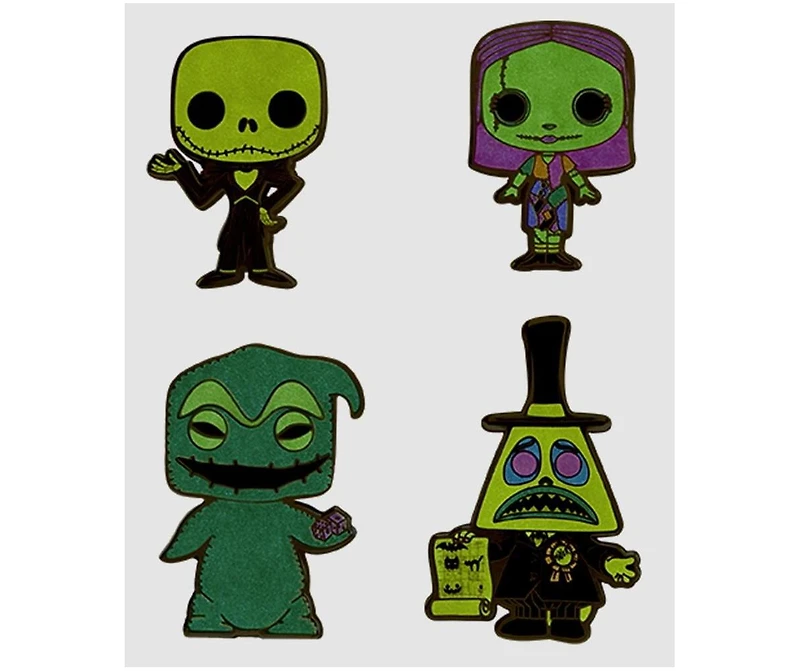Funko Nightmare Before Christmas Black Light Neon Pin Set of 4