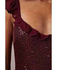 Oasis Women's Occasion Sequin Ruffle Midaxi Dress