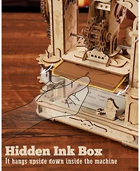 Robotime Printing Press Wooden Puzzle, 3D Puzzles for Adults and Teens, Mechanical Wooden Model to Build, Toy House Warming Birthday