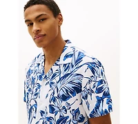 Tommy Hilfiger Men's Linen All-Over Floral Short-Sleeve Print Shirt