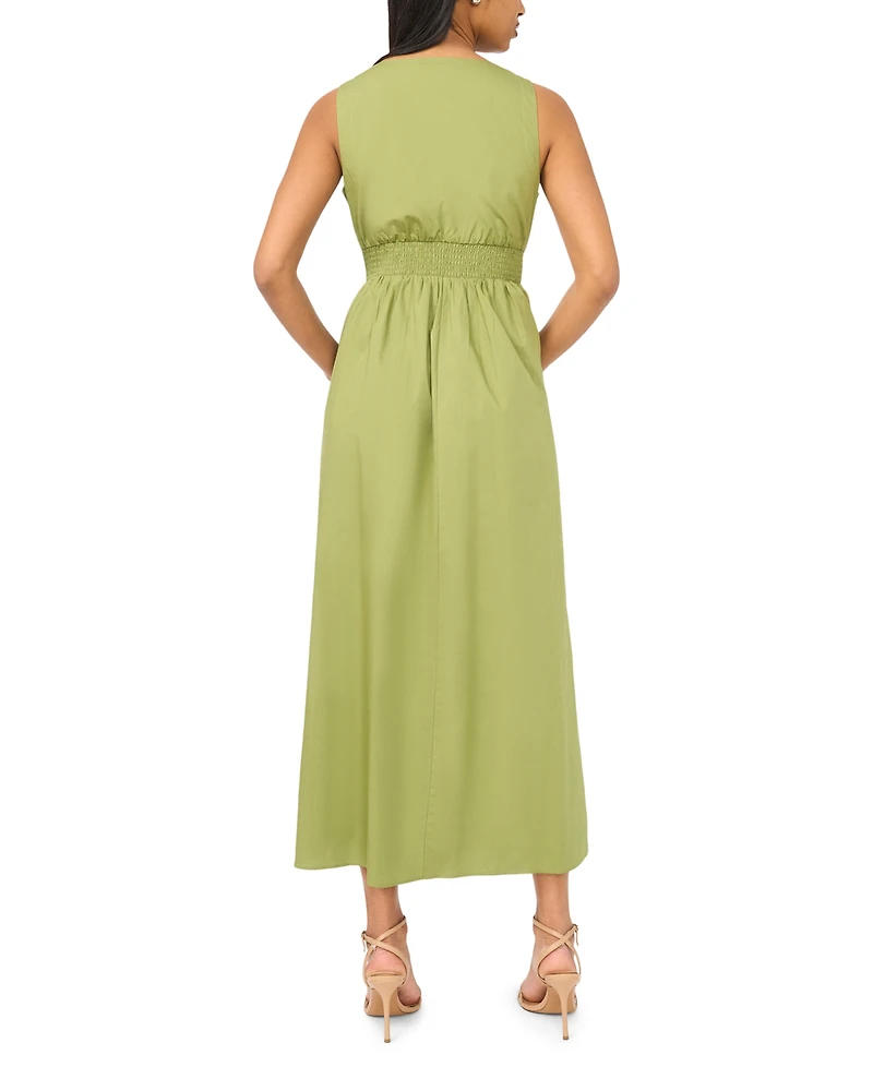 Msk Women's V-Neck Knot Bust Maxi Dress