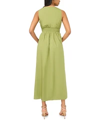 Msk Women's V-Neck Knot Bust Maxi Dress