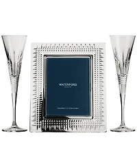 Waterford Lismore Diamond 5" x 7" Picture Frame and Toasting Flutes, 3-Piece Set
