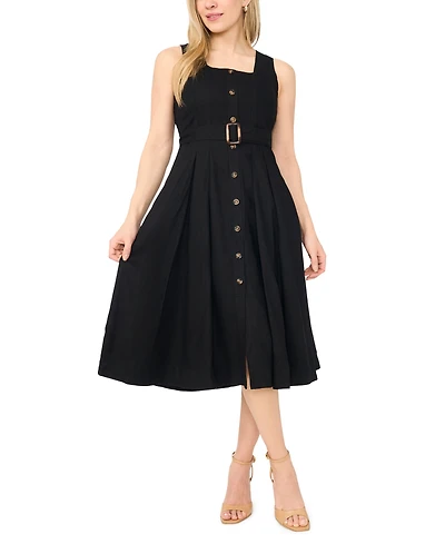 Msk Petite Sleeveless Square Neck Midi Dress