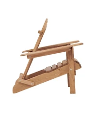 Clihome Outdoor Wooden Folding Adirondack Chair Set of 2 with BackRest, Wood Patio Chair for Garden Backyard