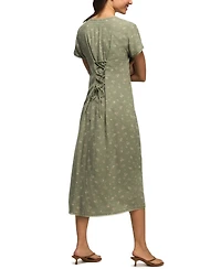 Lucky Brand Women's Floral Simone V-Neck Midi Dress