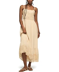 Lucky Brand Women's Flowy Cutwork Square Neck Dress
