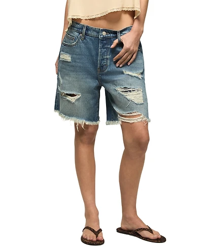 Lucky Brand Women's Cotton Baggy Classic High-Rise Shorts