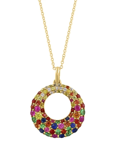Effy Collection Multi-Gemstone (2-5/8ct) Pendant Necklace in 14k Yellow Gold