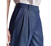 Dkny Petite Dressy Straight Fit Denim Trousers
