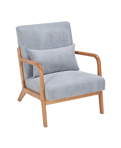 sumyeg Mid-Century Modern Chair with Pillow Upholstered and Solid Wood Frame
