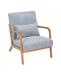 sumyeg Mid-Century Modern Chair with Pillow Upholstered and Solid Wood Frame