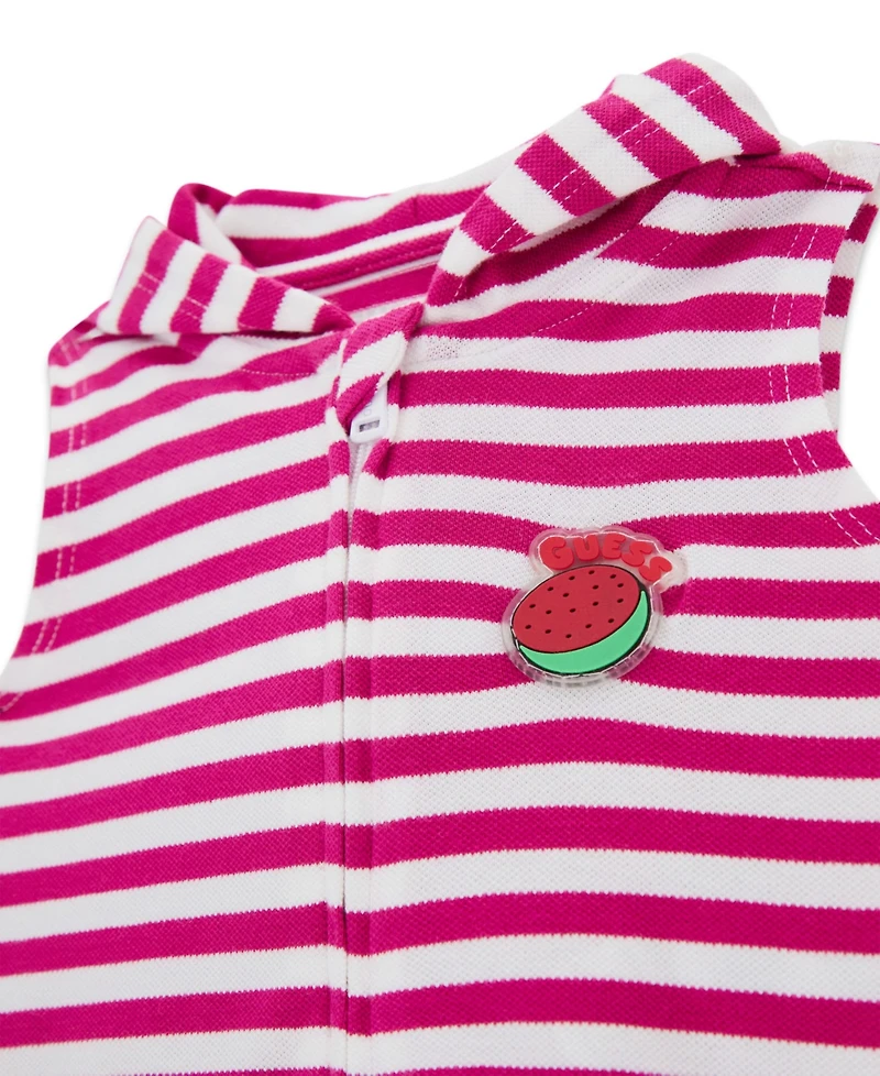 Guess Baby Girls' Hooded Vest, Short-Sleeve Bodysuit, and Short, 3-Piece Set
