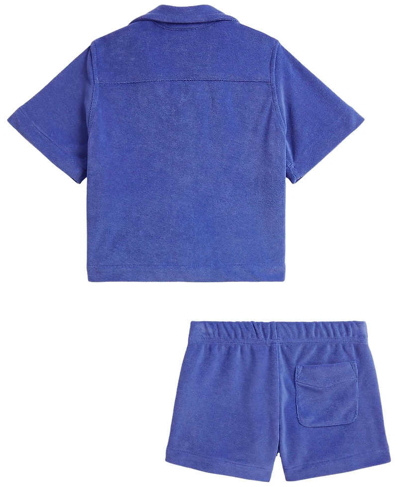 Polo Ralph Lauren Girls' 2T-6X Terry Shirt & Short, 2-Piece Set