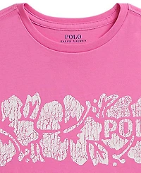 Polo Ralph Lauren Girls' 7-16 Floral-Print Logo Cotton Boxy T-Shirt