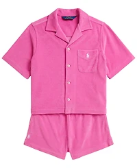 Polo Ralph Lauren Girls' 7-16 Terry Shirt & Short, 2-Piece Set