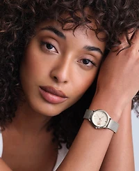 Olivia Burton Women's Ob Classic Bee Silver Tone Stainless Steel Mesh Bracelet Watch, 29.8mm