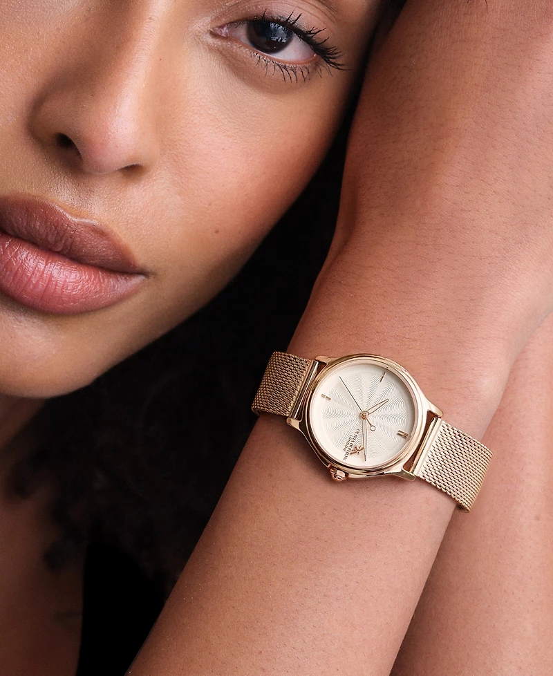 Olivia Burton Women's Ob Classic Bee Rose Gold Tone Stainless Steel Mesh Bracelet Watch, 29.8mm