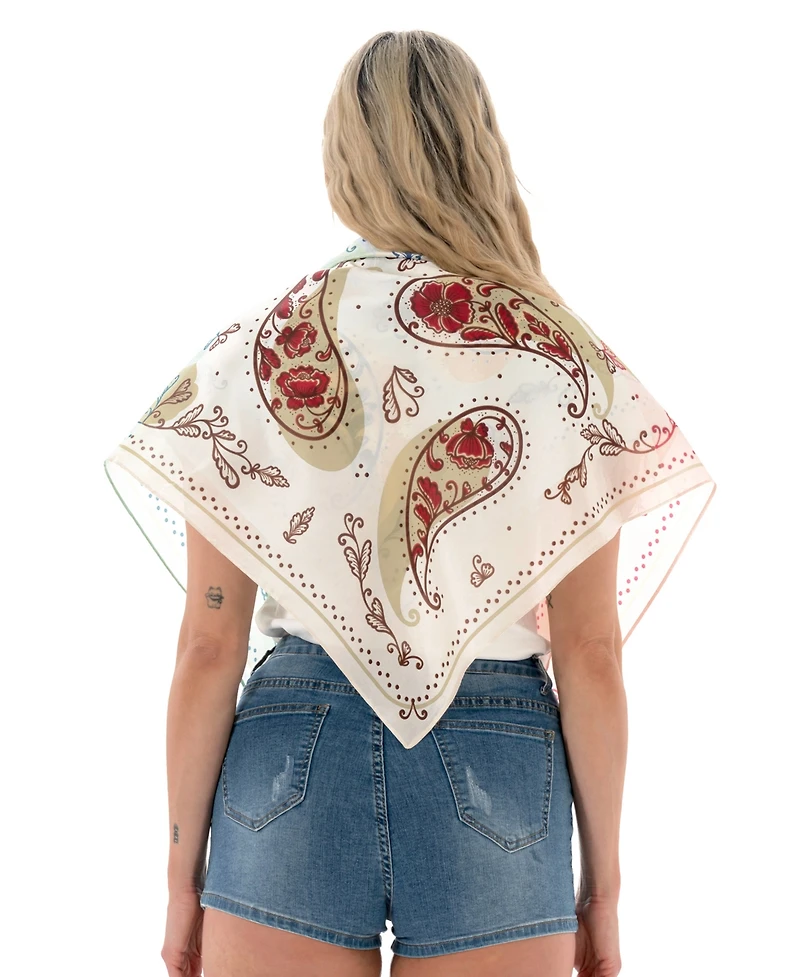 Marcus Adler Satin Paisley Square Scarf