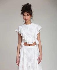 Avec Les Filles Women's Ruffle-Trimmed Top