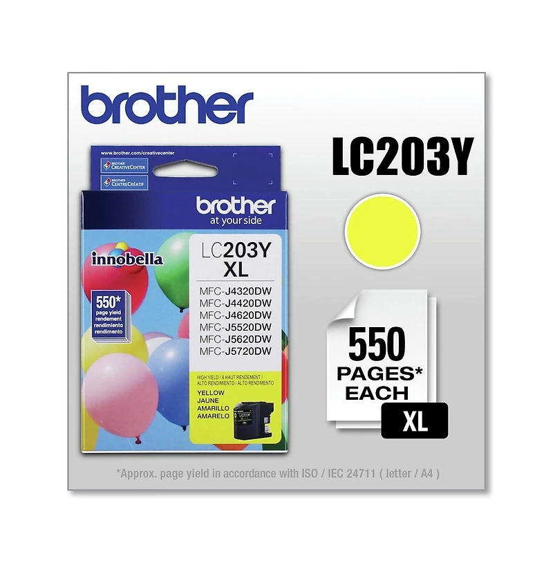 Brother LC203Y Innobella 550 Page-Yield High-Yield Ink