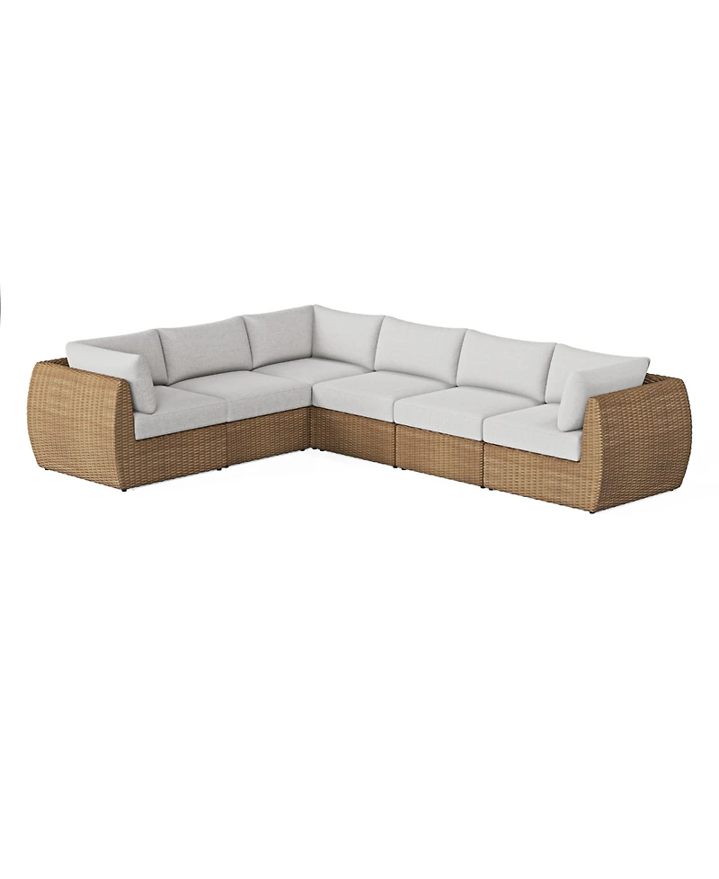 Sculptura 6-Pc. Aluminum Outdoor Sectional, Created for Macy's