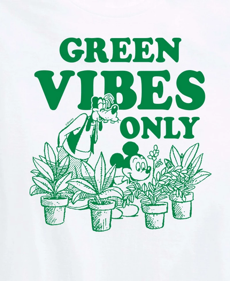 Hybrid Apparel Plus Disney Green Vibes Only Short-Sleeve Graphic T-Shirt