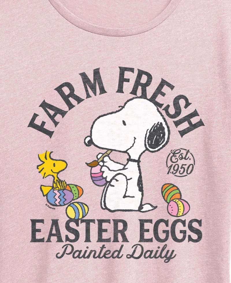 Hybrid Apparel Plus Peanuts Farm Fresh Easter Eggs Short-Sleeve Graphic T-Shirt