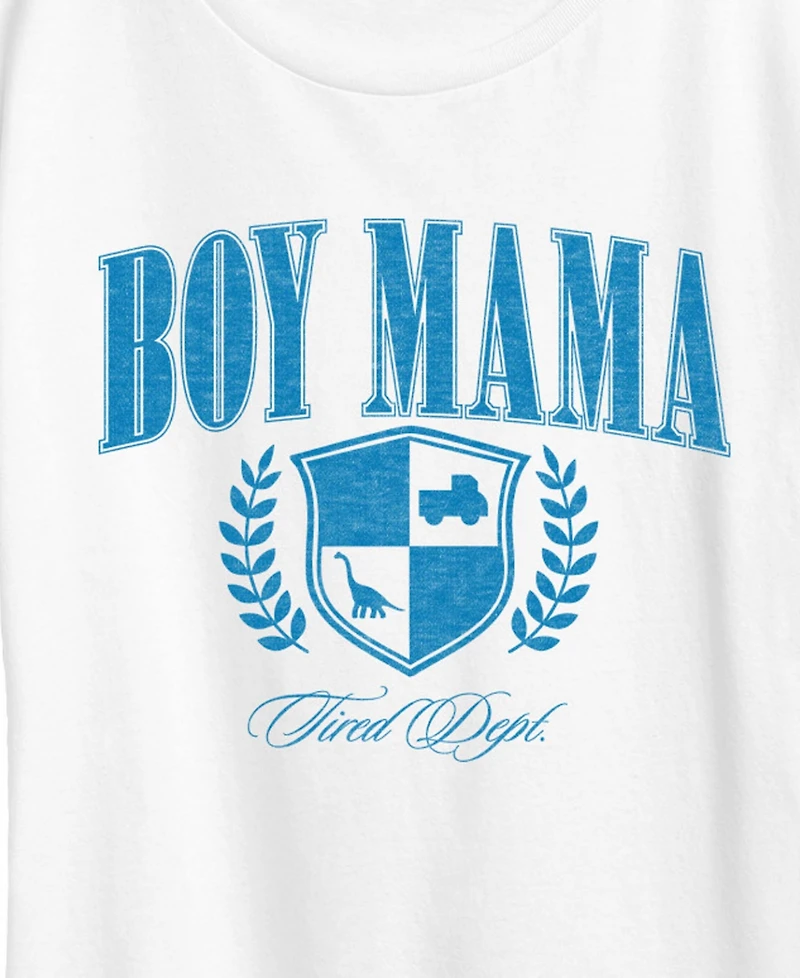 Hybrid Apparel Plus Instant Message Boy Mama Collegiate Short-Sleeve Graphic T-Shirt