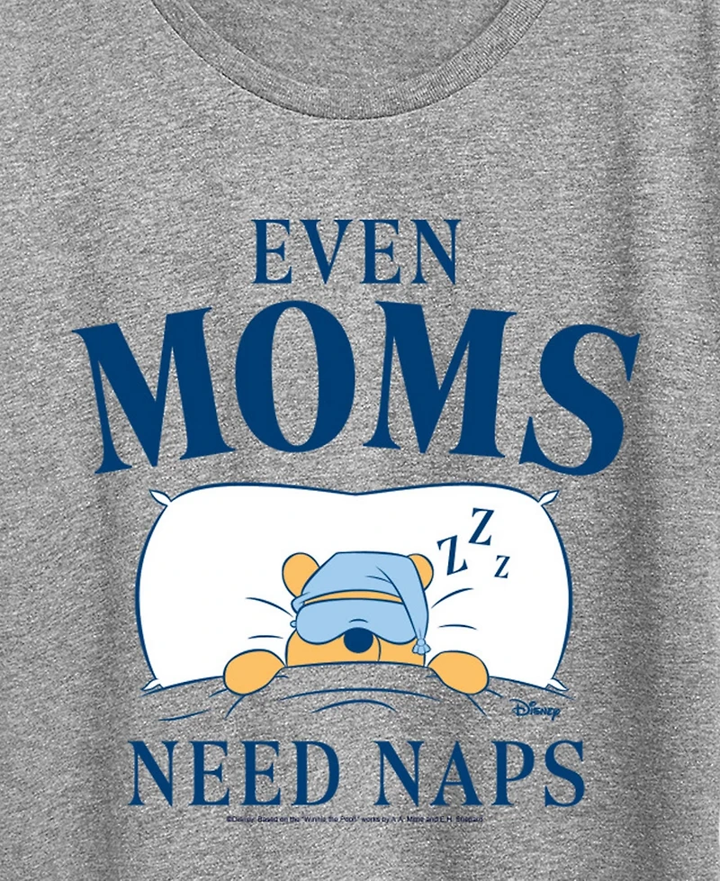 Hybrid Apparel Plus Winnie The Pooh Even Moms Need Naps Short-Sleeve Graphic T-Shirt