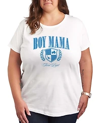 Hybrid Apparel Plus Instant Message Boy Mama Collegiate Short-Sleeve Graphic T-Shirt