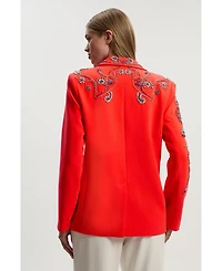 Karen Millen Women's Embellished Single Breasted Blazer