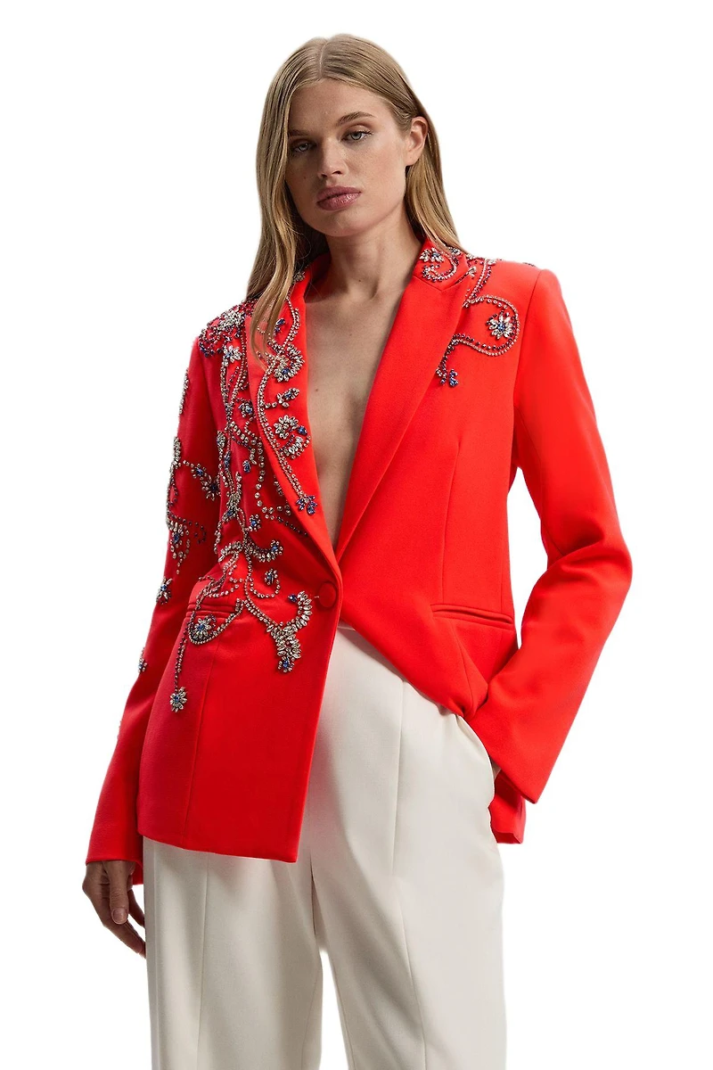 Karen Millen Women's Embellished Single Breasted Blazer