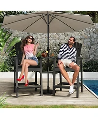 gaomon Outdoor Poly Adirondack Barstools with Connecting Tray, Tall Adirondack Chairs Bar Chairs for Deck, Balcony, Backyard