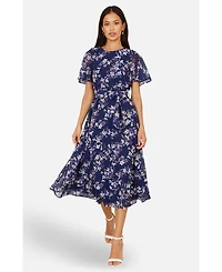 Yumi Women's Blossom Print Midi Skater Dress