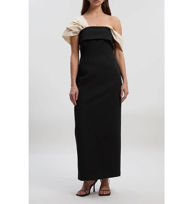 Karen Millen Women's Tailored Taffeta Sleeve Maxi Dress