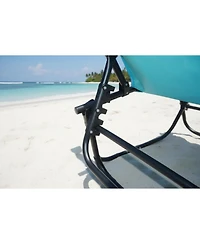 gaomon Tanning Chair with Face Hole Folding Beach Lounge Chair,5-Position Adjustable Backrest, Pillow & Side Pocket