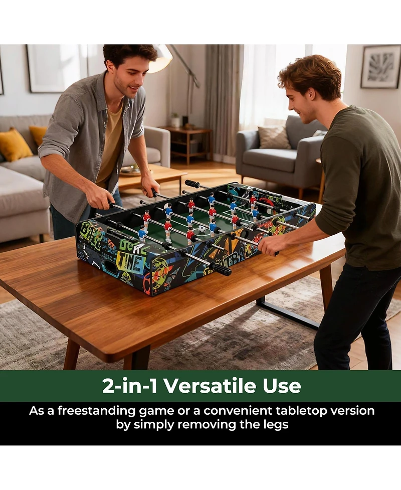 Mecale 37" Mini 2-in-1 Foosball Game Table with Detachable Legs, Tabletop Use