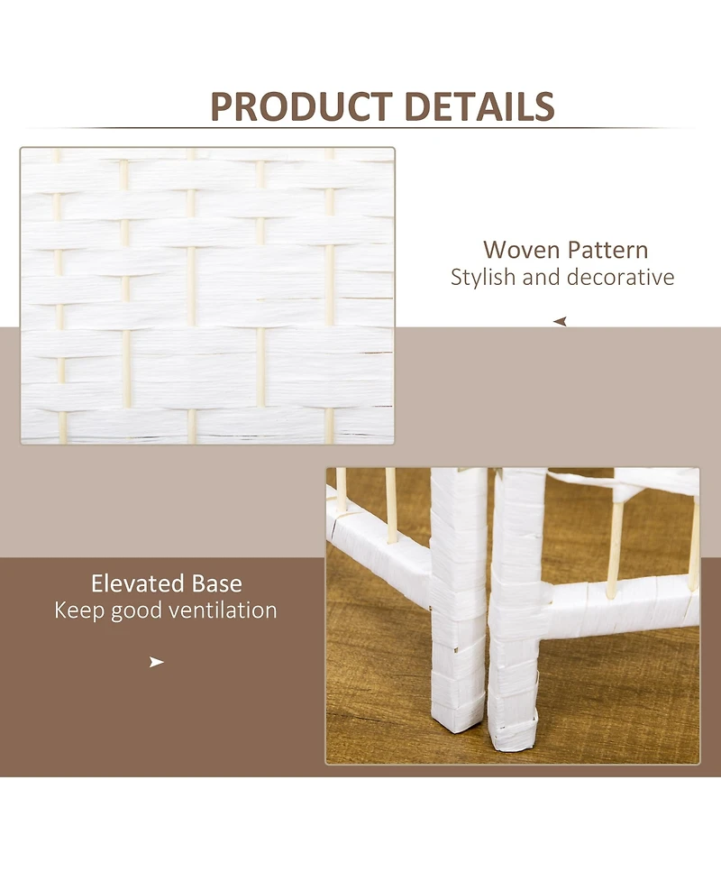 Homcom Panel Room Divider Folding Privacy Screen 5.6' Room Separator